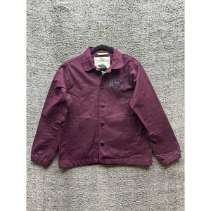 Rouge Territory Graphic Logo Button-Up Long Sleeve Shirt Burgundy Mens Size XS‎